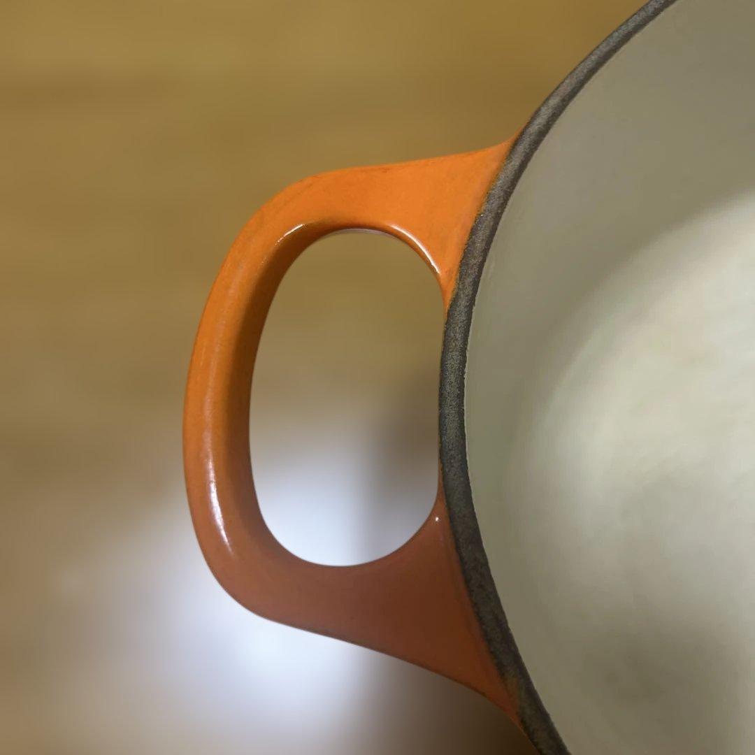 ル・クルーゼ　オーバル 25㎝ オレンジ　両手鍋