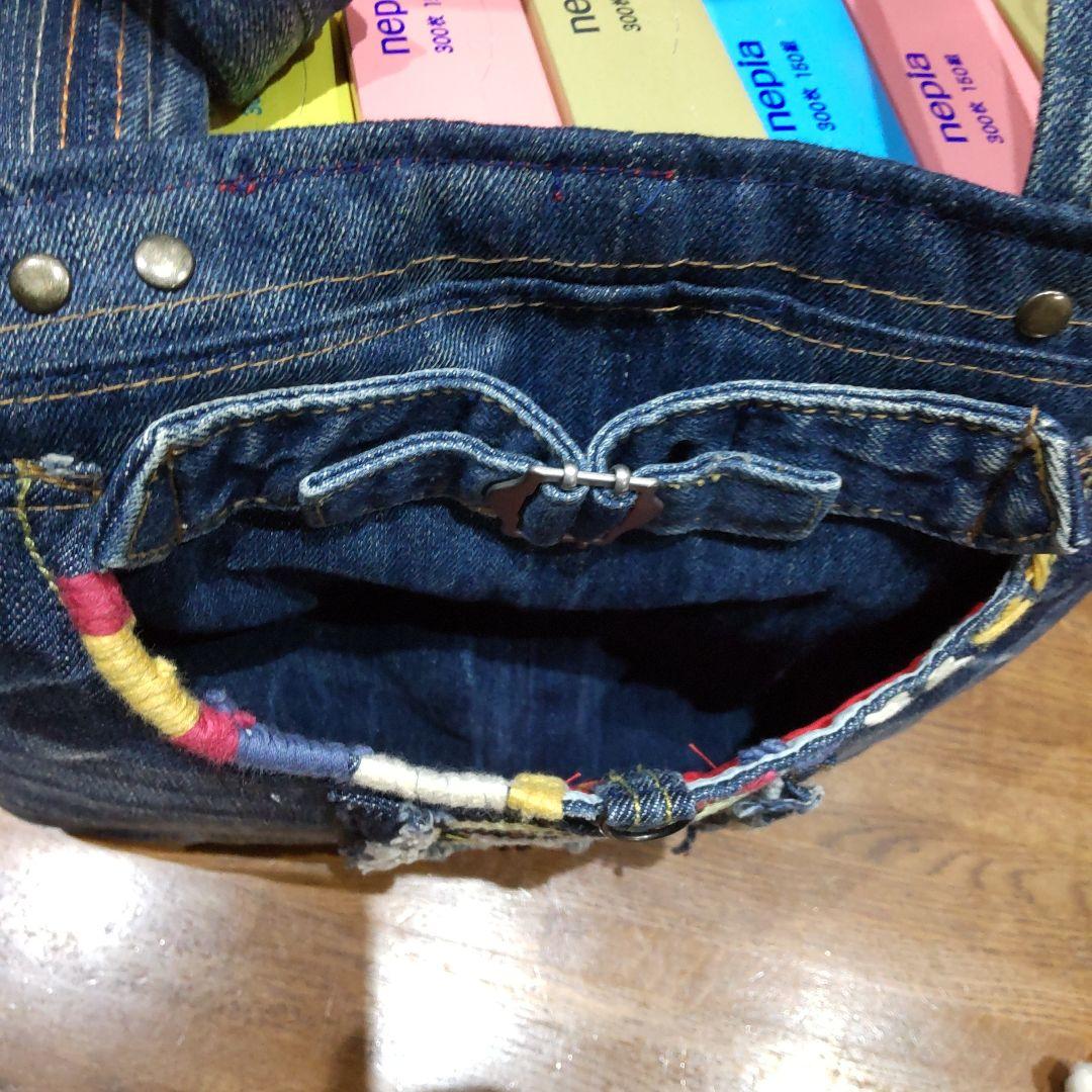 ハンドメイドデニムリメイクバッグ　トートバッグ　ハンドバッグ　ショルダーバッグ