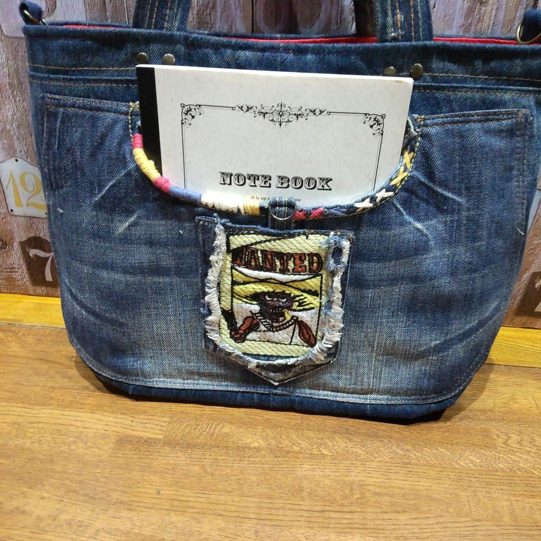 ハンドメイドデニムリメイクバッグ　トートバッグ　ハンドバッグ　ショルダーバッグ