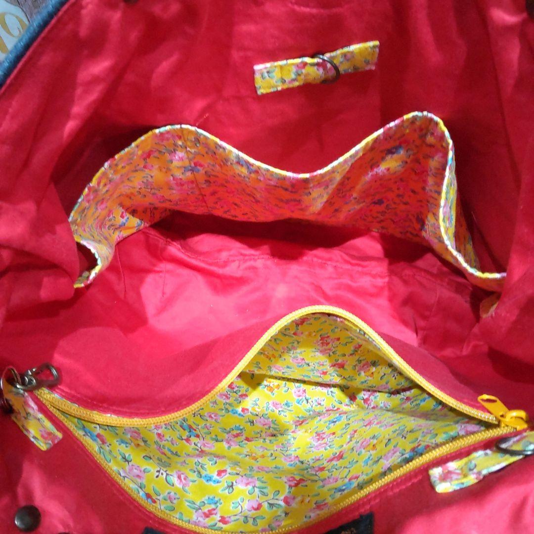 ハンドメイドデニムリメイクバッグ　トートバッグ　ハンドバッグ　ショルダーバッグ