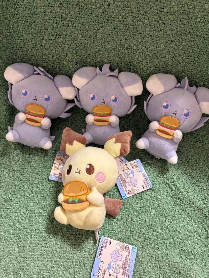 ポケピース ぬいぐるみ おいしいじかん ニャスパー　ピチュー　4点セット