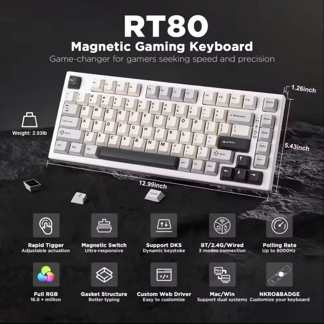 YUNZII RT80 ラピトリゲーミングキーボード