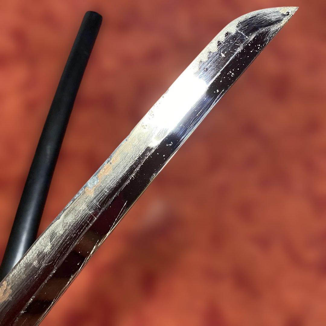 格安模造刀 黒柄 獅子彫鉄丸鍔 黒呂鞘