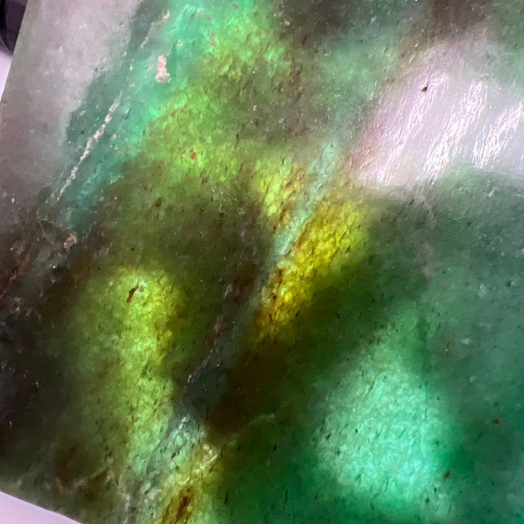 翡翠　置物　幅約22.3㎝/528g 東Y8-0216①