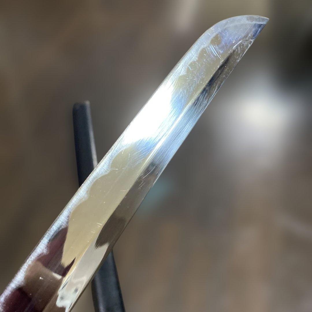 模造大刀(下緒無し) 濃緑柄 白波透し鍔 金口金尻黒呂鞘