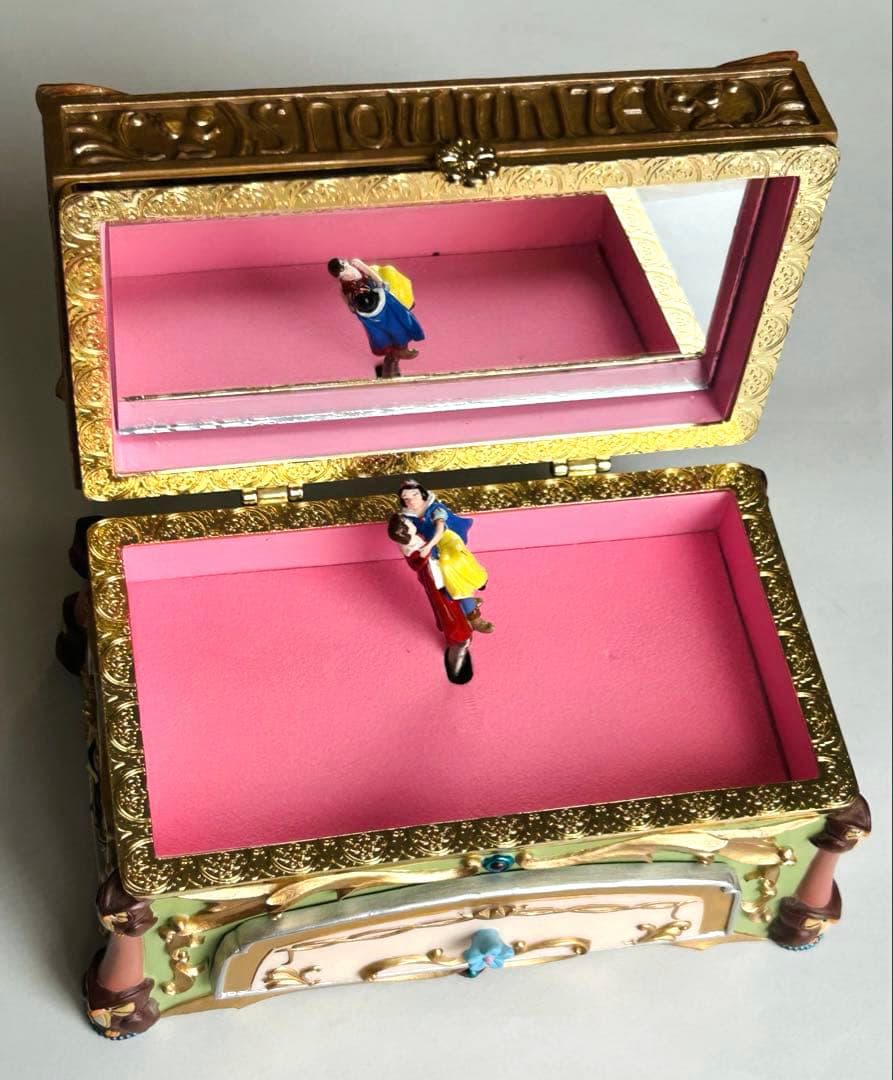 Disney 白雪姫 ジュエリーボックス オルゴール レトロ 当時物 可動品