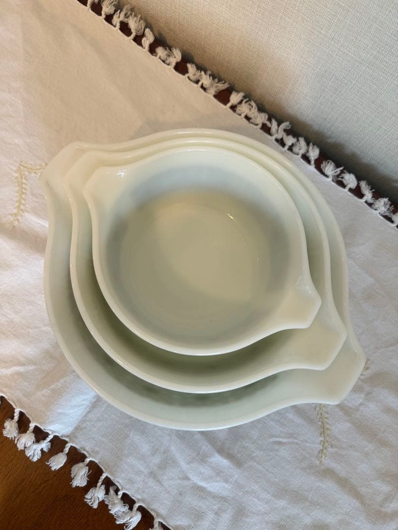 【柄揃い】PYREX パイレックス ボウル＆キャセロール 4点 USA