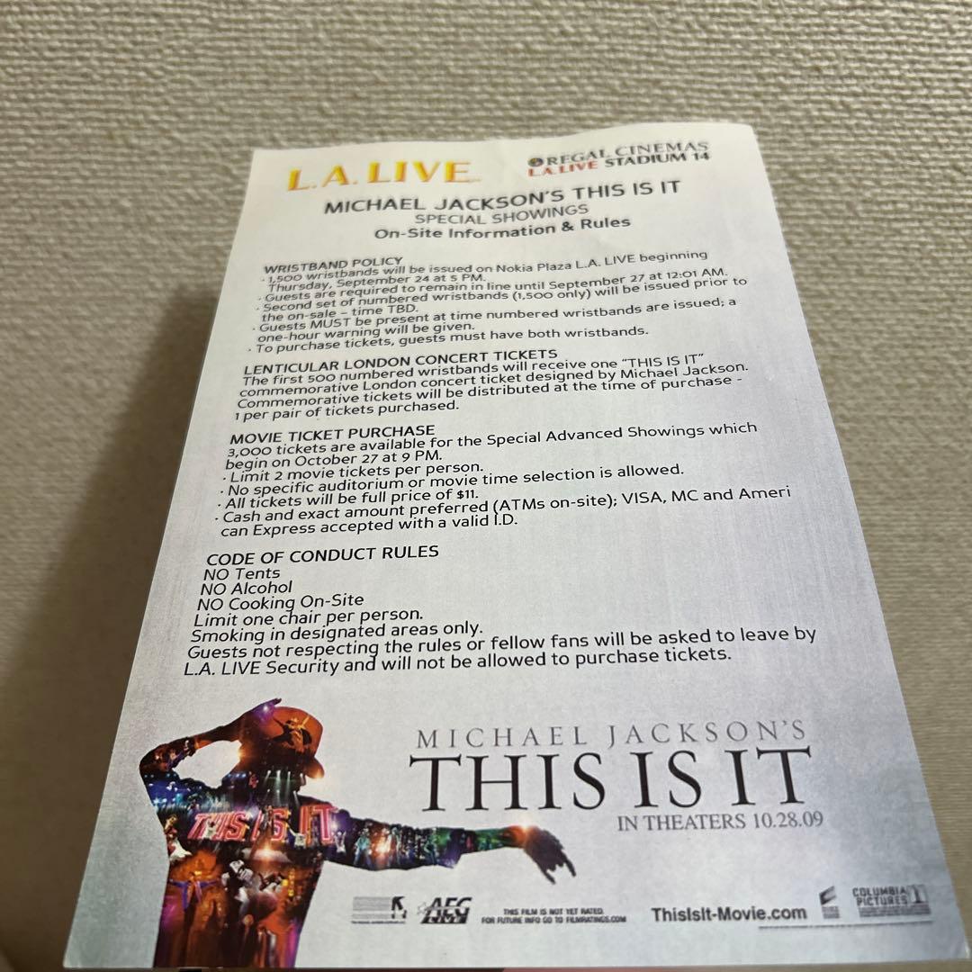セール⭐️マイケル・ジャクソン THIS IS IT 先行プレミア上映VIPパス