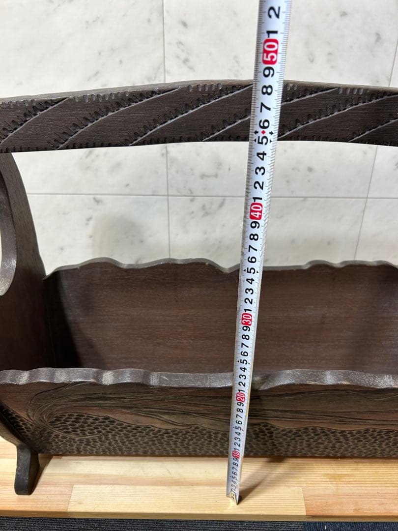 【希少 ヴィンテージ 木製マガジンラック／新聞ラック】　昭和レトロ