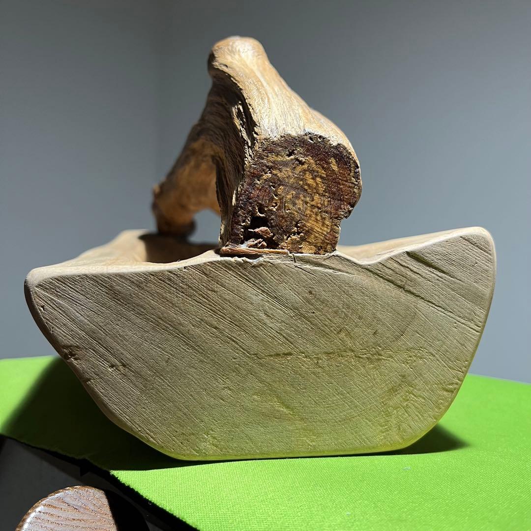 木彫り　小物入れ