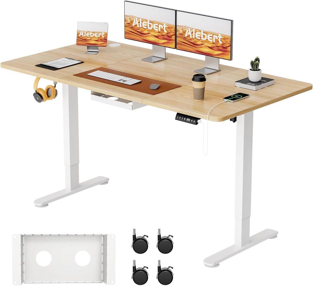 電動昇降デスク ナチュラルウッド 140cm