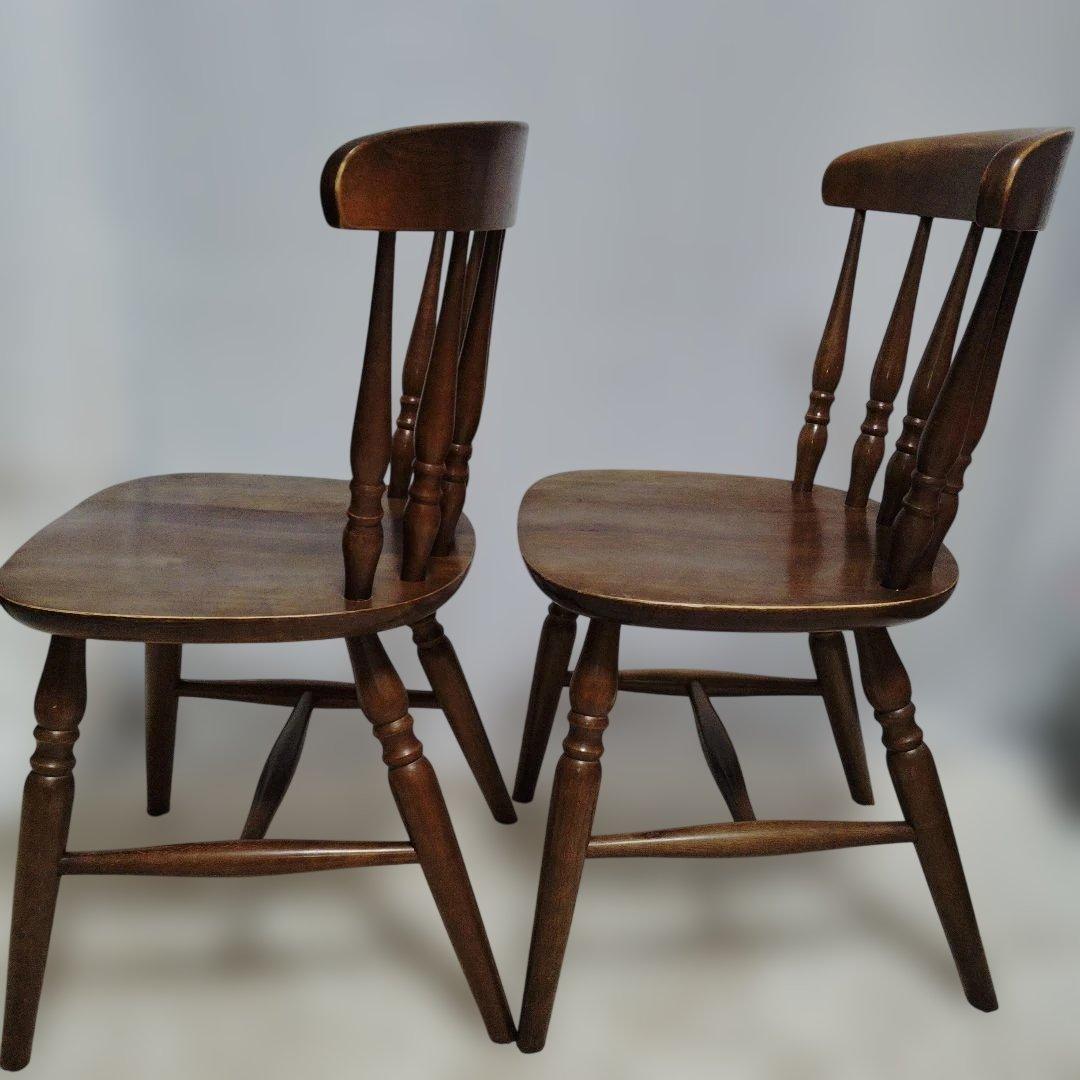 ダイニングチェア ウィンザーチェア 2脚セット レトロ　マレーシア