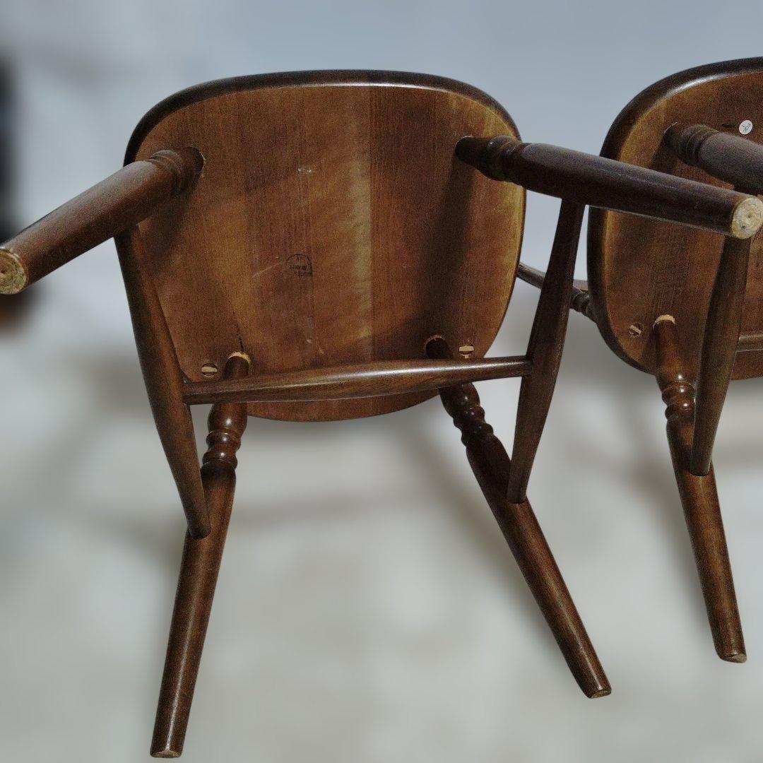 ダイニングチェア ウィンザーチェア 2脚セット レトロ　マレーシア