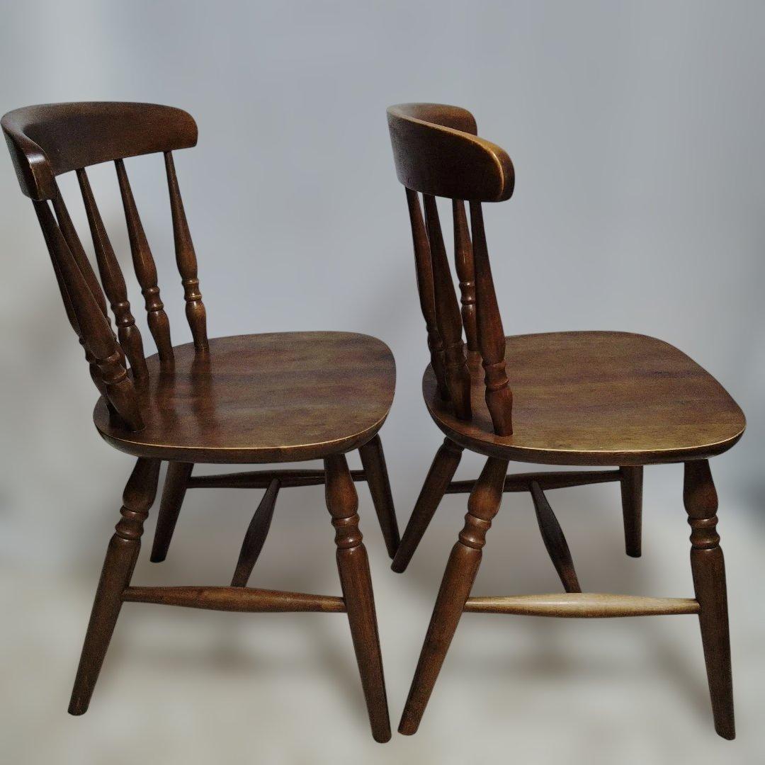 ダイニングチェア ウィンザーチェア 2脚セット レトロ　マレーシア