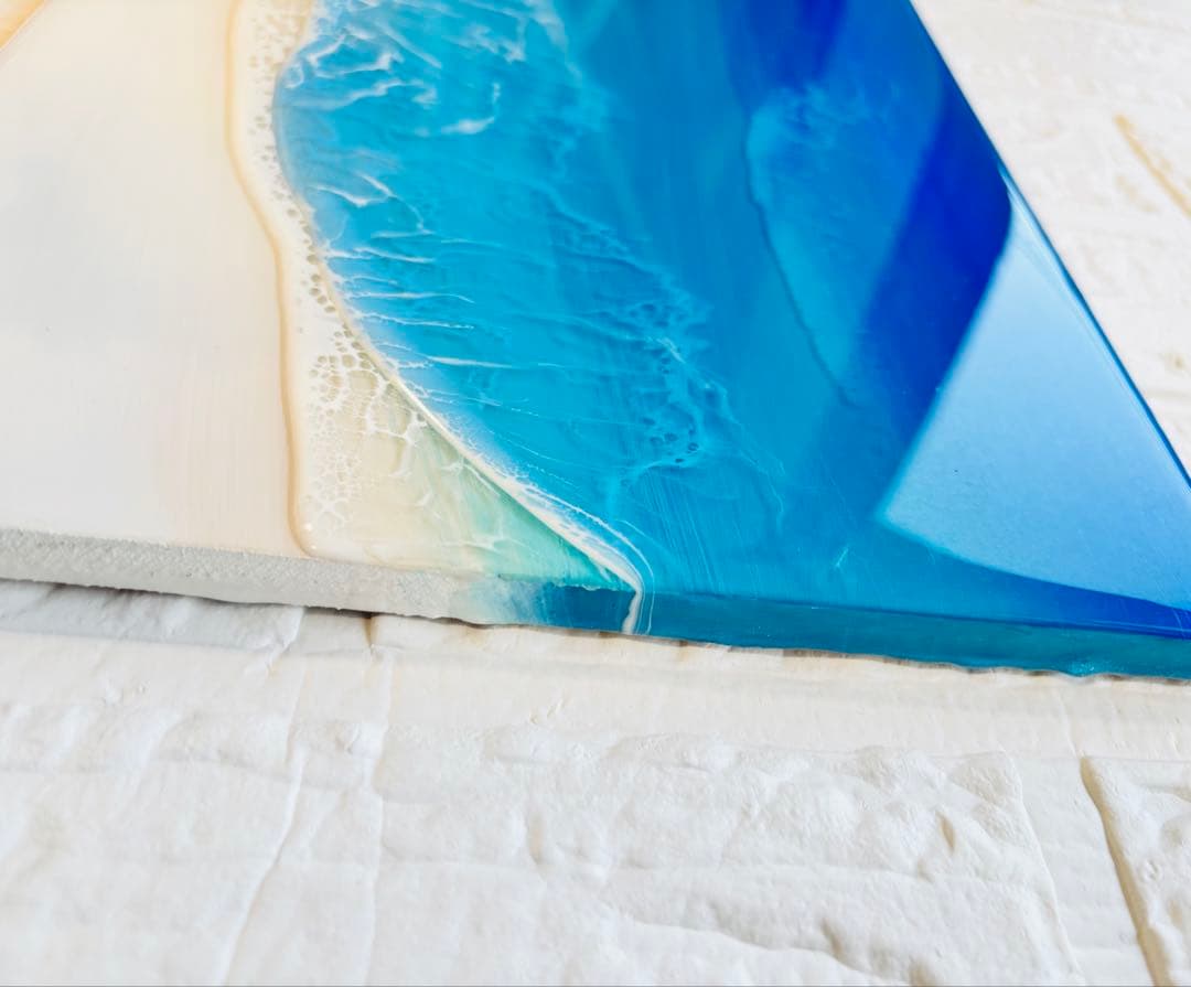 頑張りすぎる方へ　深呼吸する海　気持ちを軽く　海アート　42×22cm