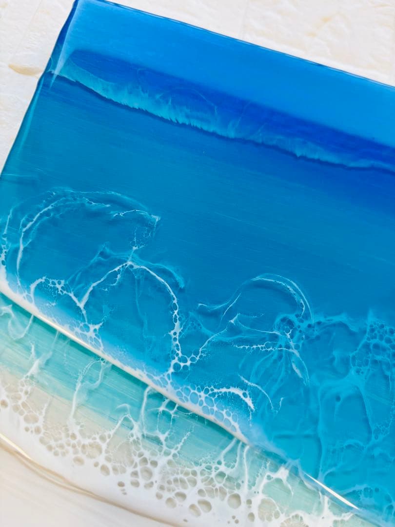 頑張りすぎる方へ　深呼吸する海　気持ちを軽く　海アート　42×22cm