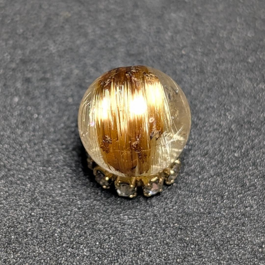 シャトヤンシー効果が出ている キャッツアイルチルクォーツ 8ミリ 粒売り 一点物