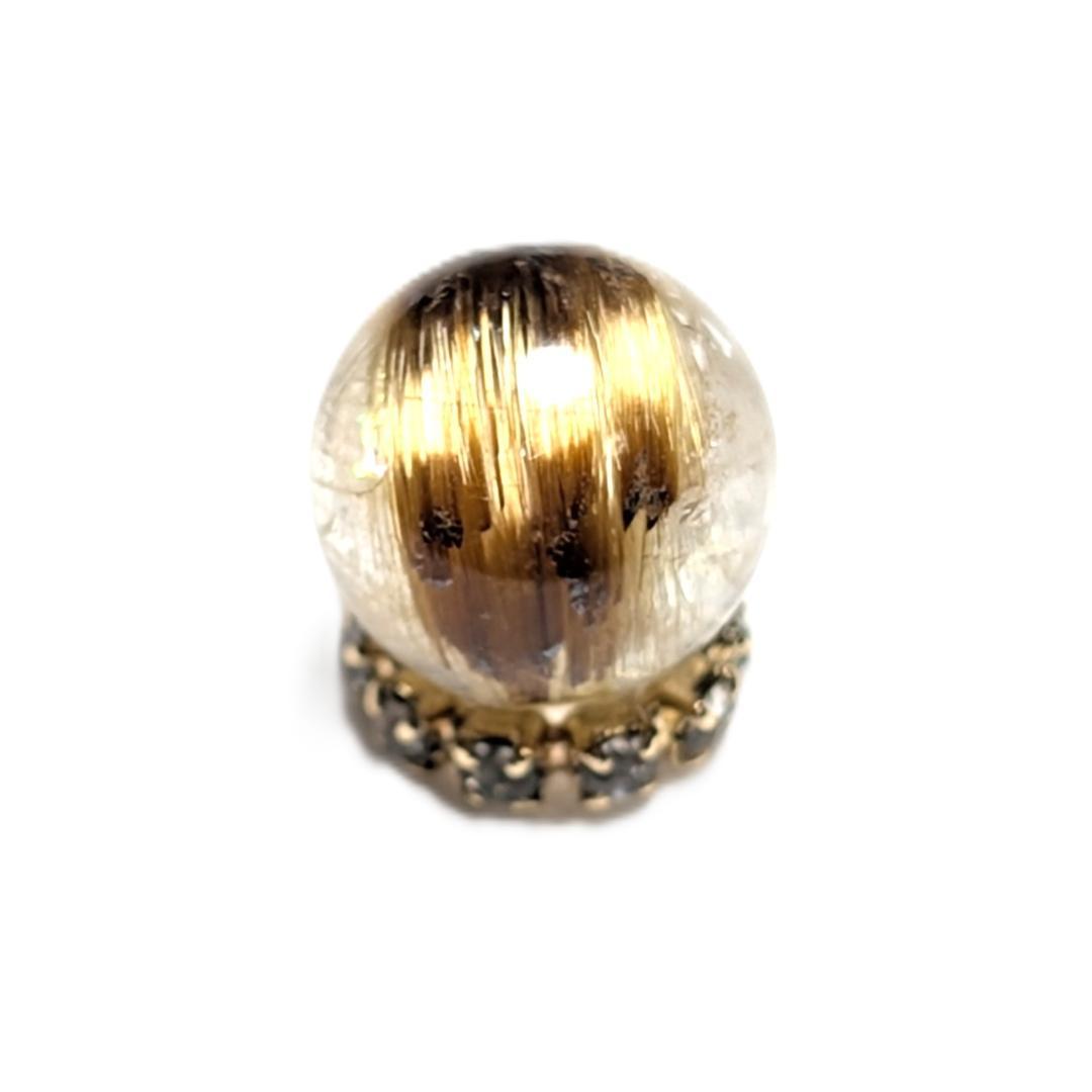 シャトヤンシー効果が出ている キャッツアイルチルクォーツ 8ミリ 粒売り 一点物