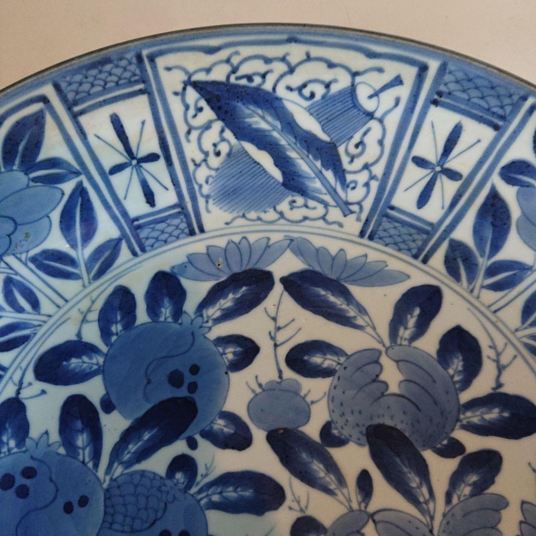 古伊万里染付芙蓉手柘榴尽くし文大皿 ヨーロッパ里帰り品 骨董 インテリア 飾り皿