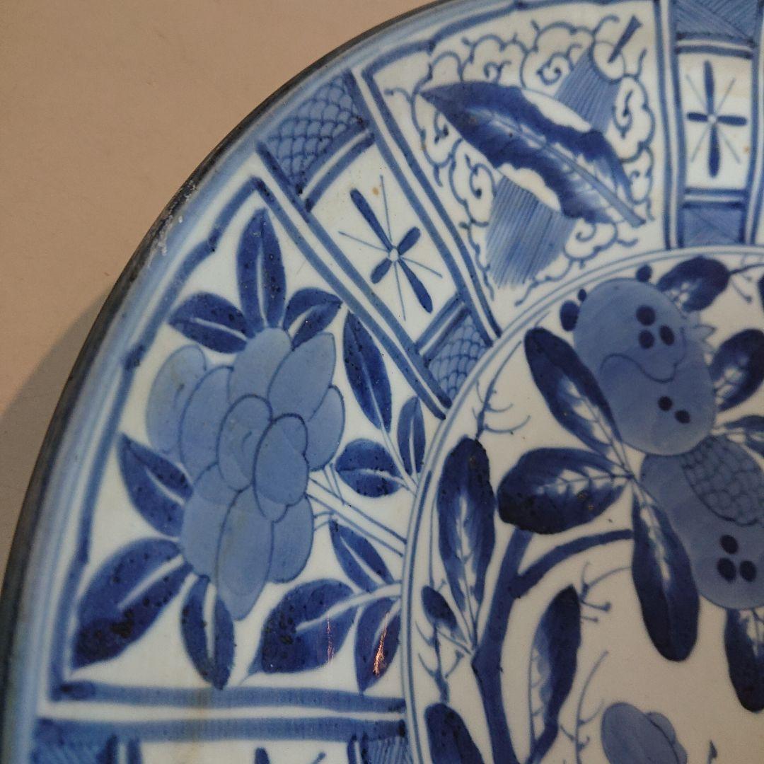 古伊万里染付芙蓉手柘榴尽くし文大皿 ヨーロッパ里帰り品 骨董 インテリア 飾り皿