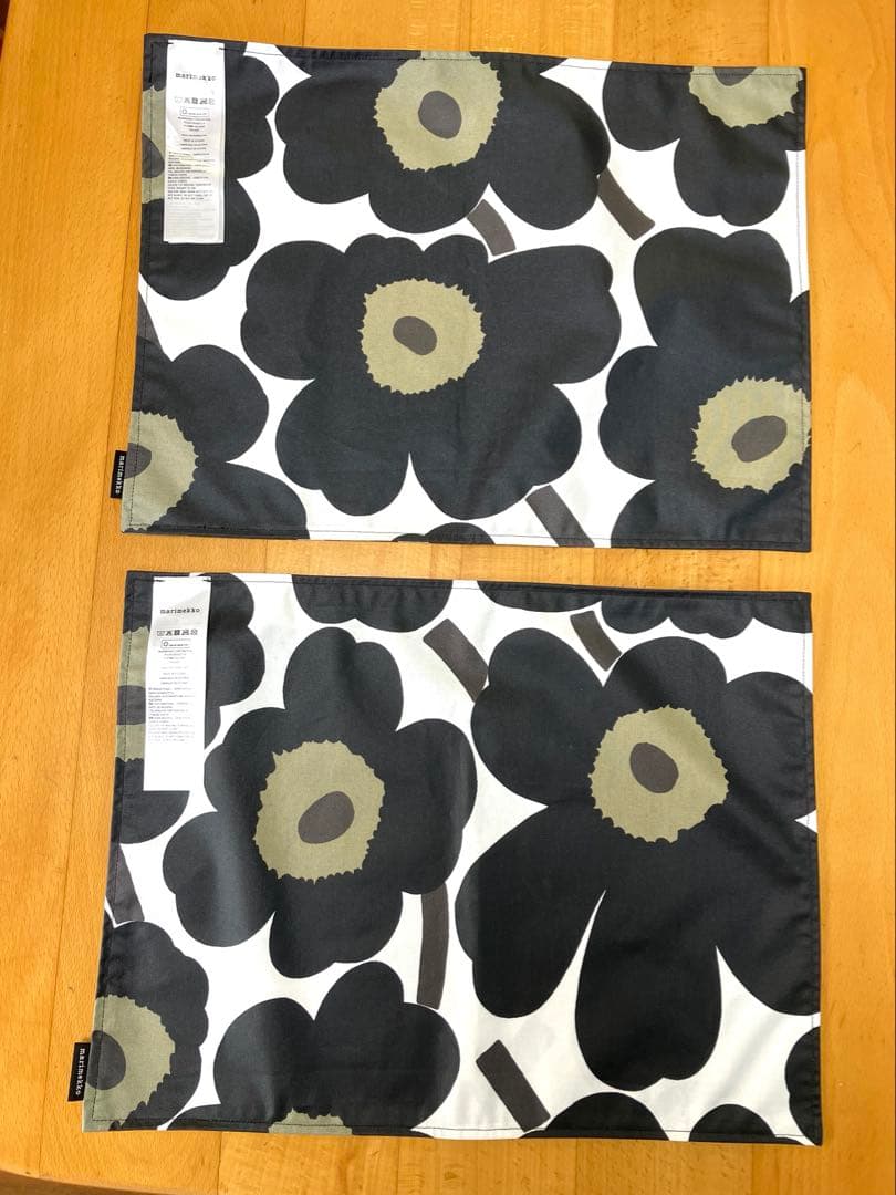 marimekko プレースマット　ウニッコ　ブラック　2枚