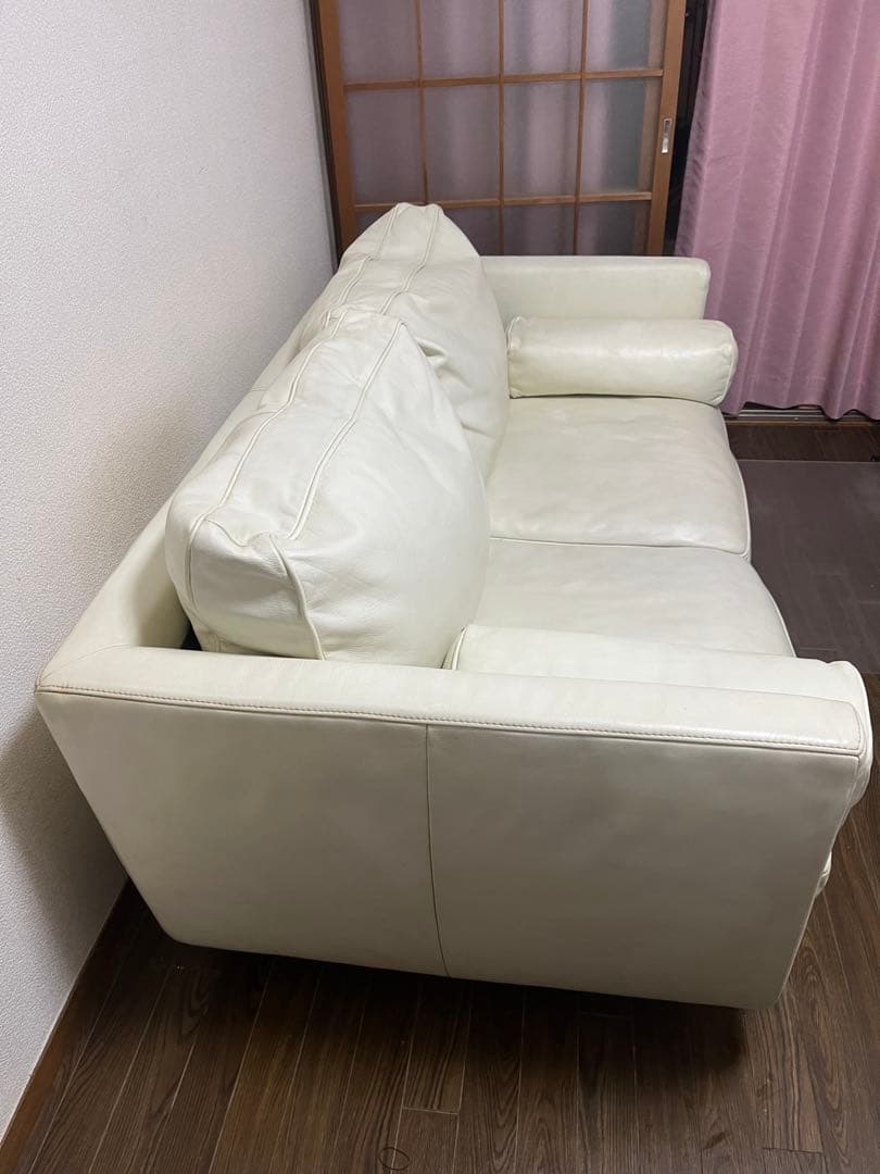 アクタス☆ACTUS 本革ソファ ギャラリーM　ホワイト 2.5人掛け