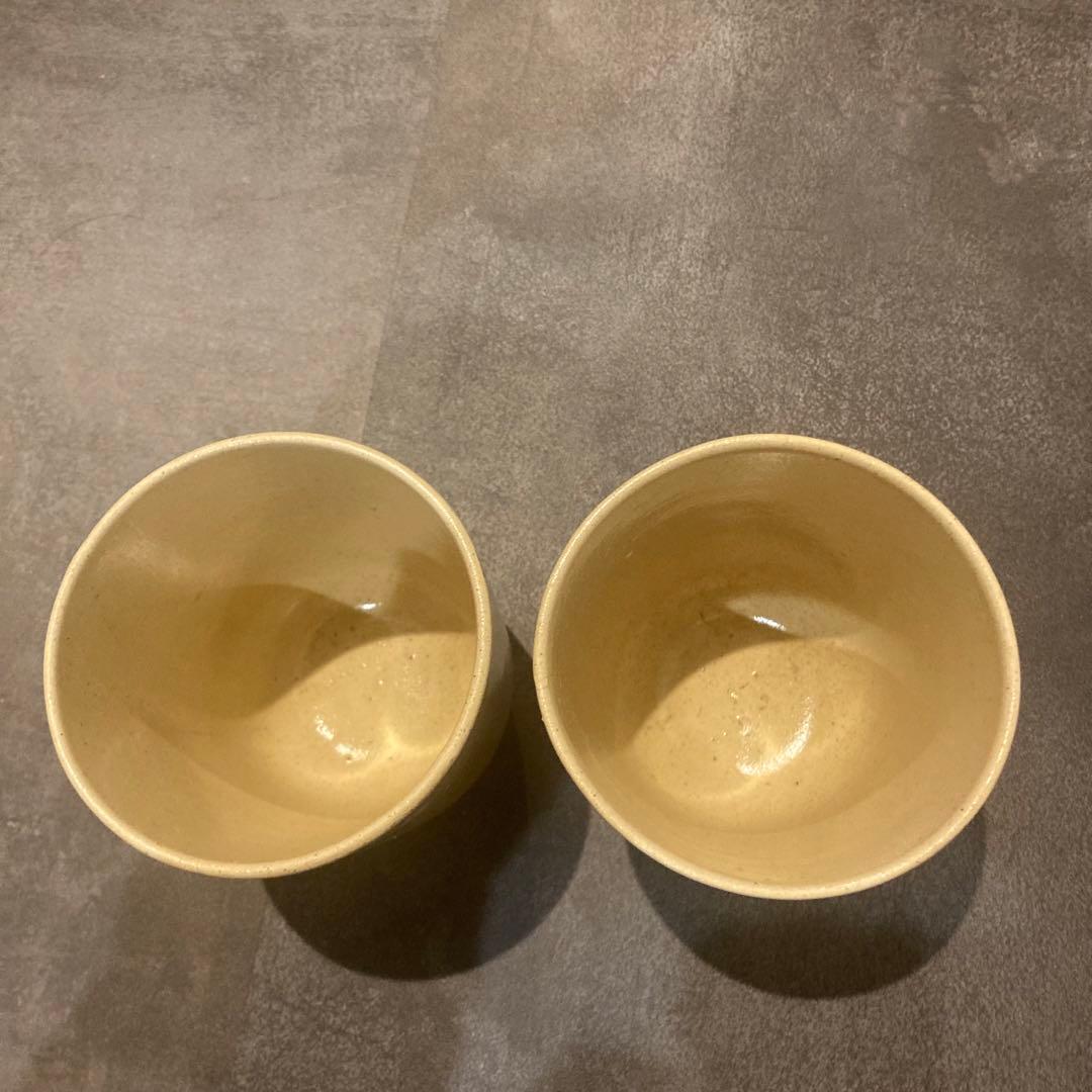 ★希少★Nang ceramic ソンベ焼き ベージュ　湯呑み　2個セット
