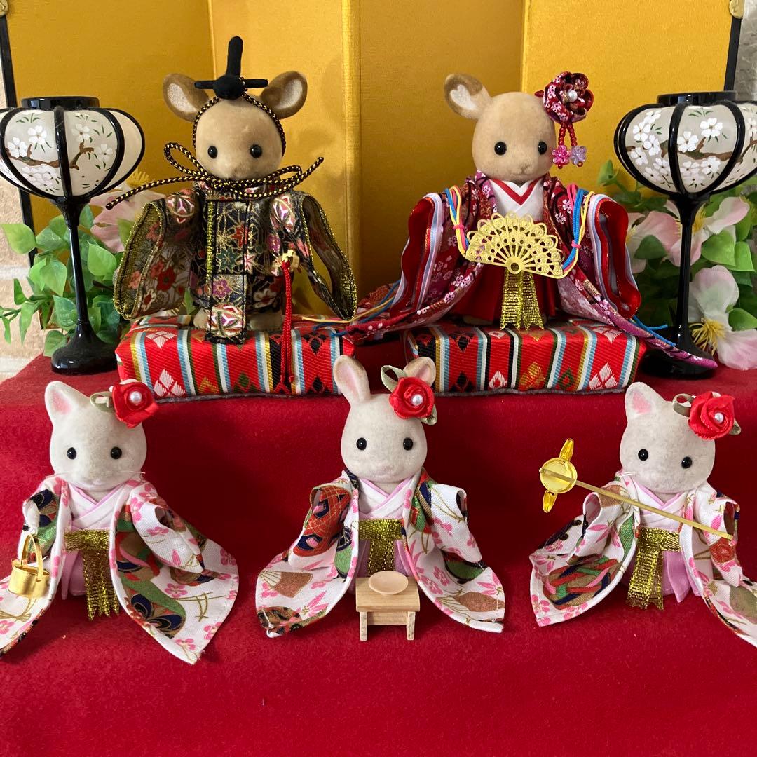 めめこ ひな祭り着物　シルバニア ハンドメイド