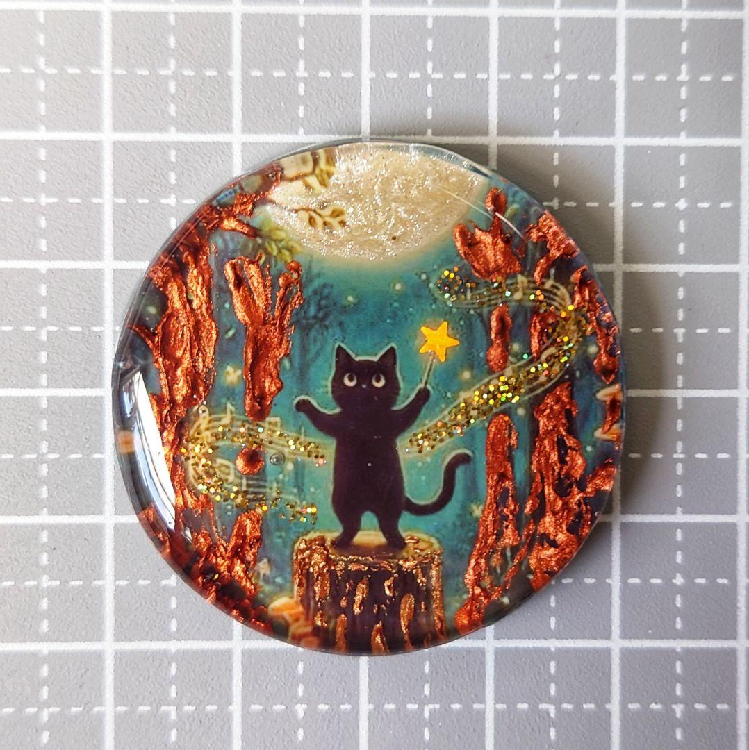 レジン　猫　ヘアゴム　ブローチ　ポニーフック　No.417