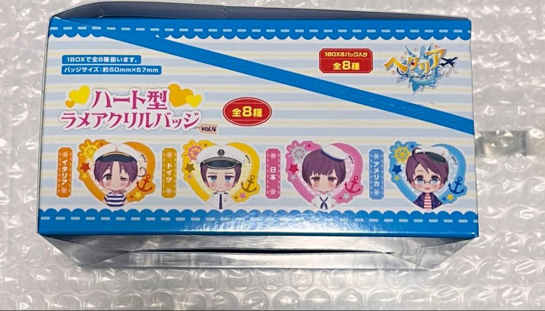 ヘタリア　ハート型　ラメアクリルバッジ