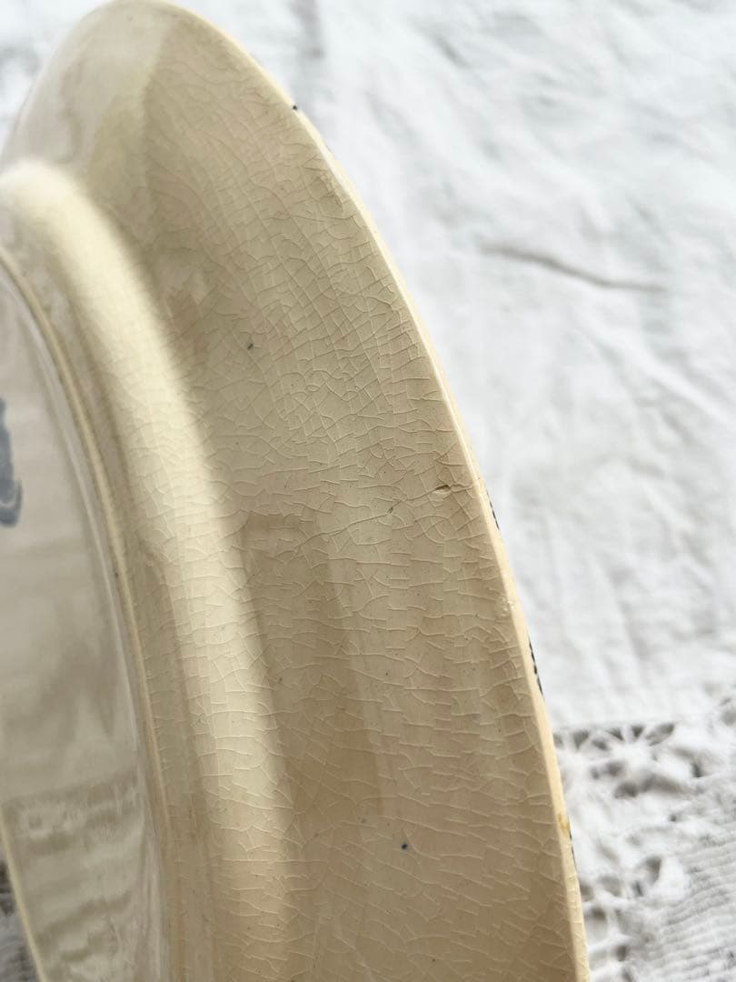 希少 Gien ジアン オーバルプレート皿 アザミ フランスアンティーク