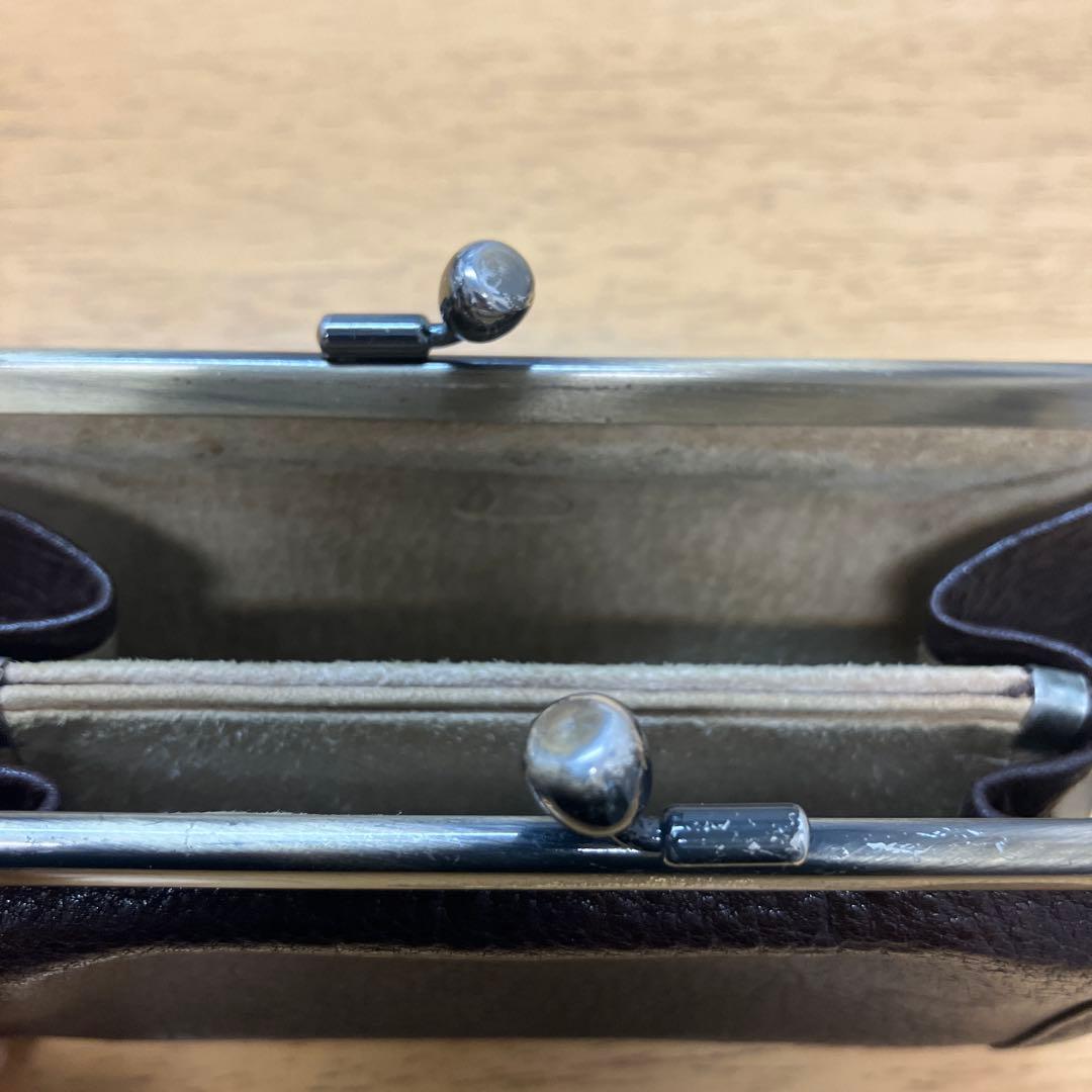 土屋鞄 がま口財布 ダークブラウン レザー ケース