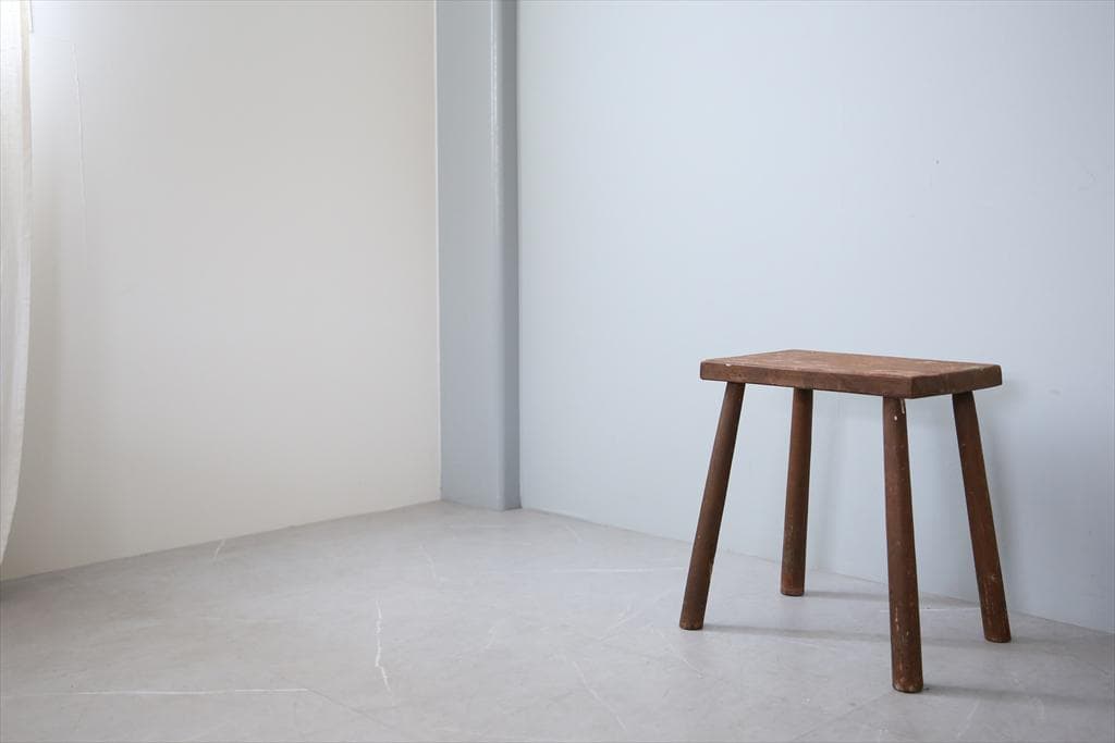 英国アンティーク木製スツール/椅子イス/チェア/花台/飾り棚(79-294)