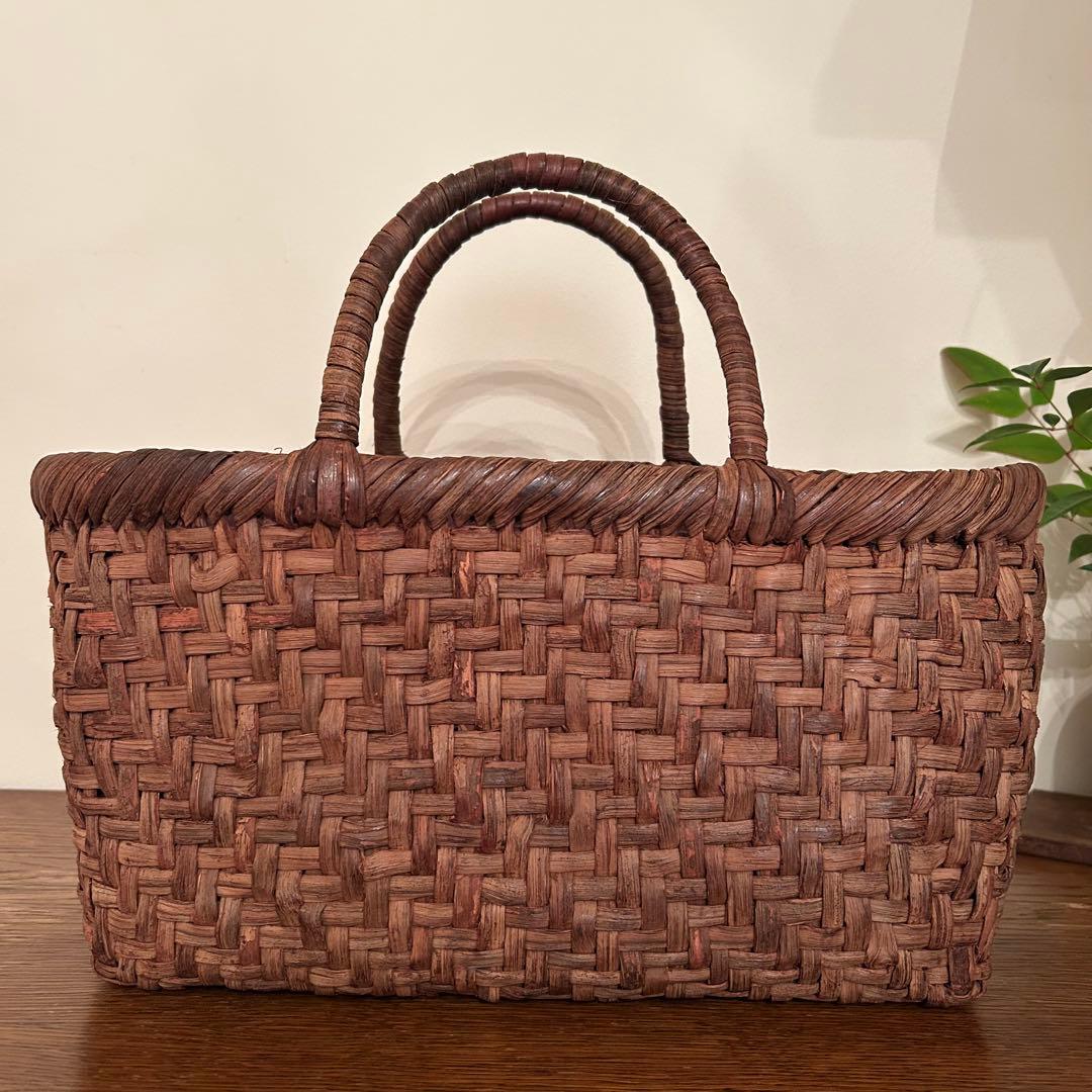 国産山葡萄のかごバッグ＊横長＊網代編み