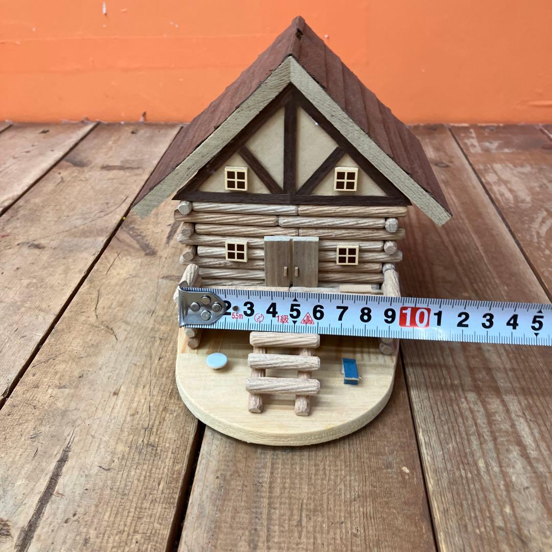 3F 【木製】貯金箱 ログハウス風 ミニチュアハウス インテリア 雑貨