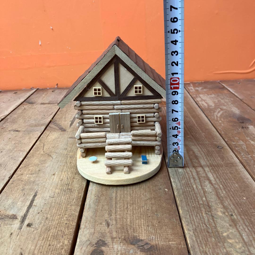 3F 【木製】貯金箱 ログハウス風 ミニチュアハウス インテリア 雑貨