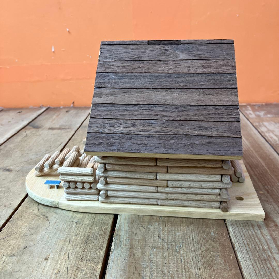 3F 【木製】貯金箱 ログハウス風 ミニチュアハウス インテリア 雑貨