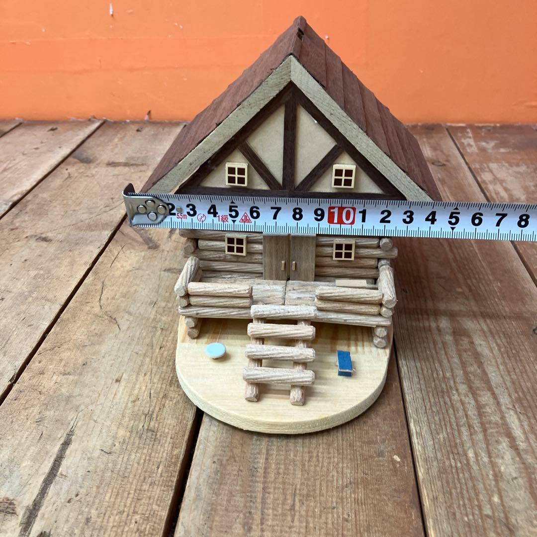 3F 【木製】貯金箱 ログハウス風 ミニチュアハウス インテリア 雑貨