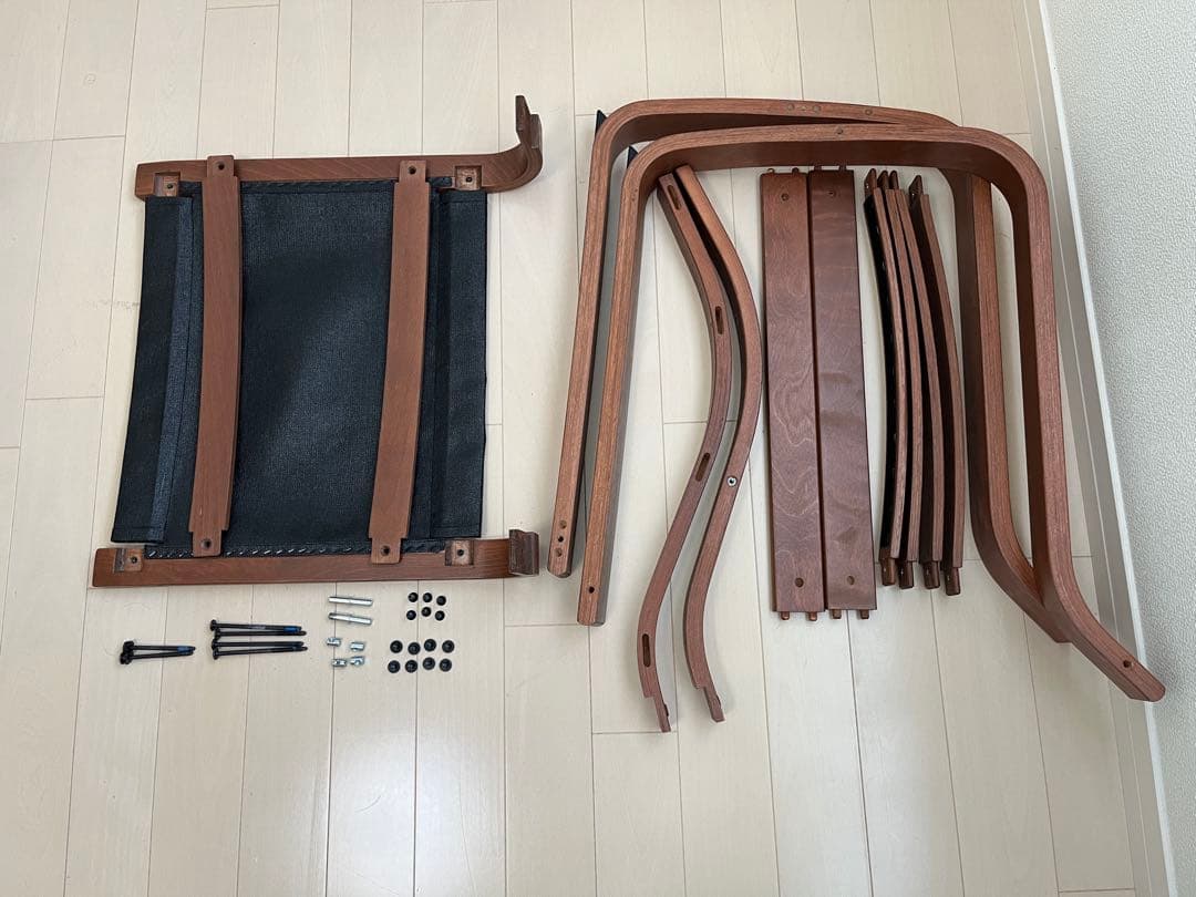 IKEA ポエング　 パーソナルチェア＆オットマン　 ブラック黒　クッション付