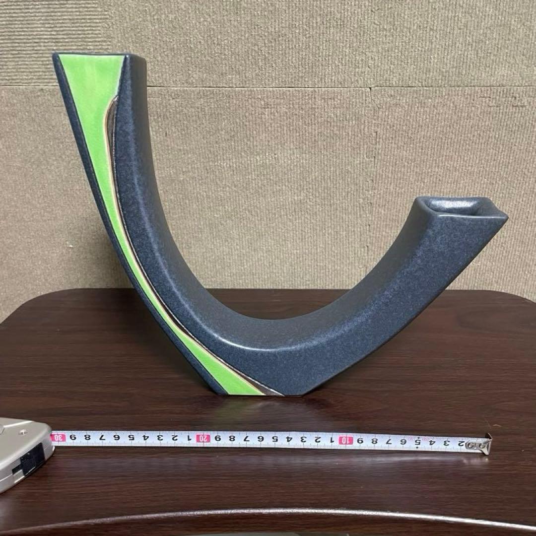 【美品】モダンフラワースタンド いけばな 変形花器 二口 花瓶