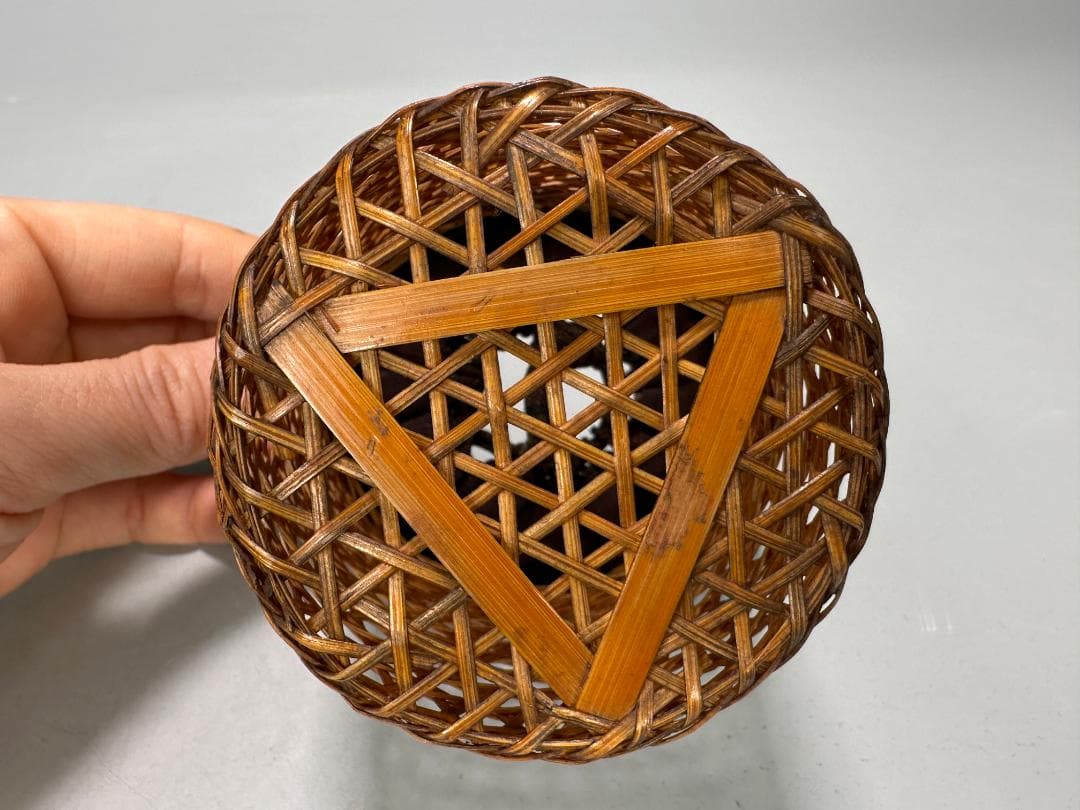 煎茶道具　茶篭　時代根付　龍根付　天然年代　時代物　古物　美品