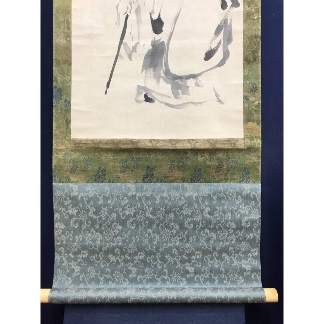 模写/狩野探幽/寿老人図/南極老人/人物図/七福神/福禄寿/掛軸☆宝船☆AL-5