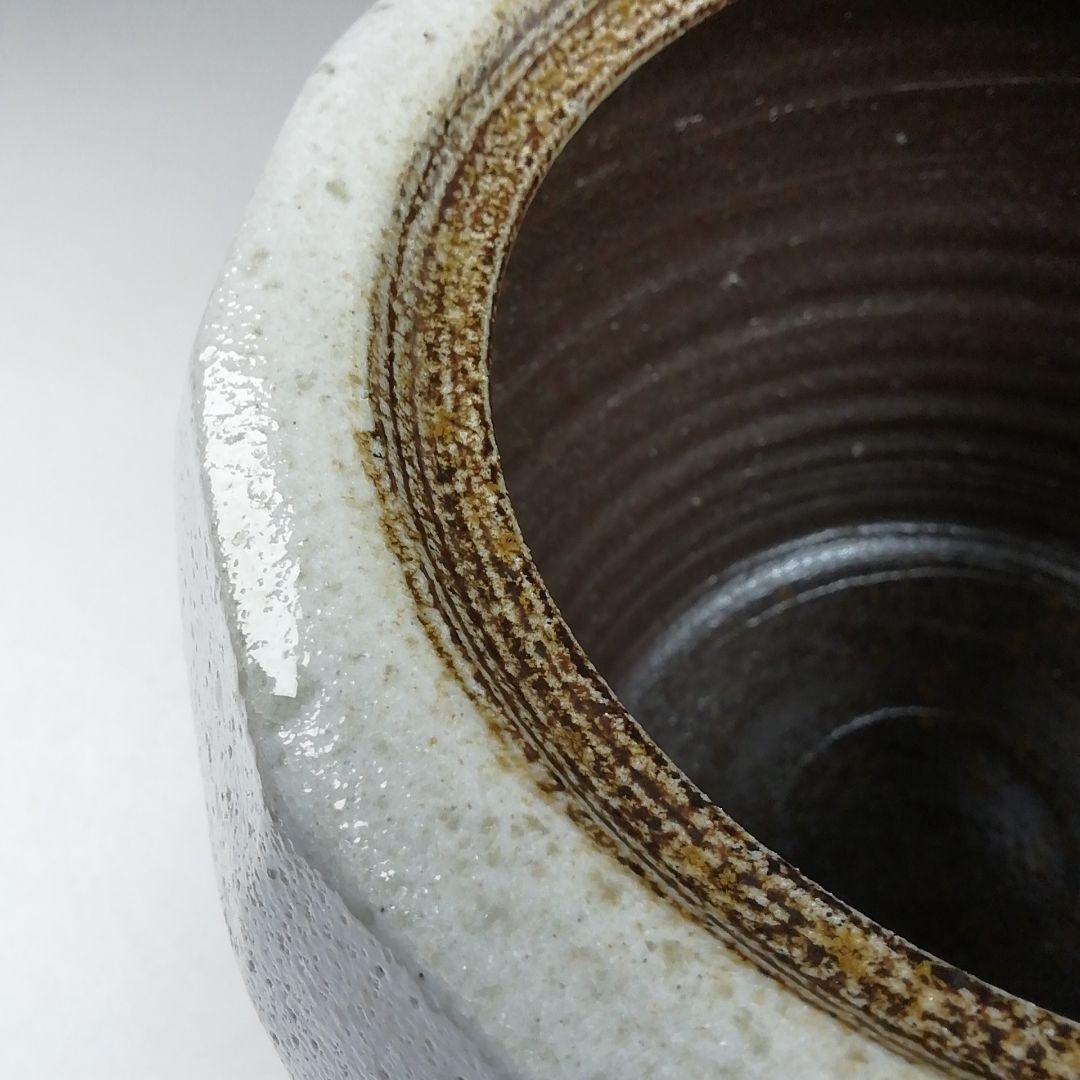 Ｗ３３０　水指　『益子焼』『白釉　水指』『薄田浩司 作』　共箱　茶道具