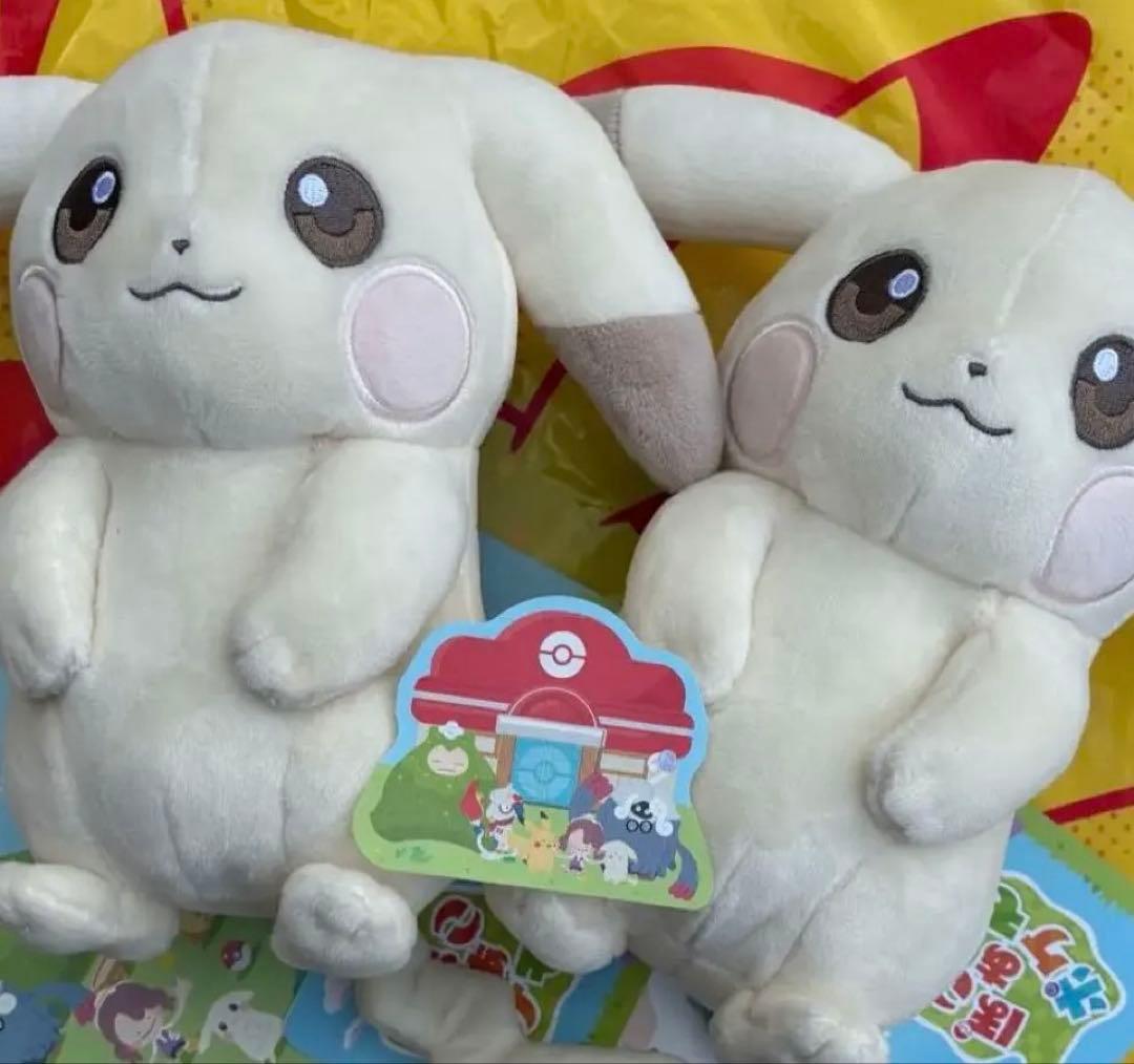 おまけ付き ぬいぐるみ ぽこ あ ポケモン ピカチュウ うすいろ ２点セット