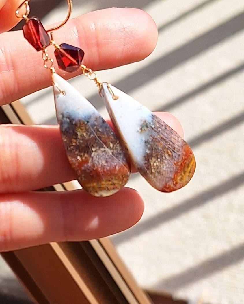 14kgf ペトリファイドウッドオパライズ　ピアス