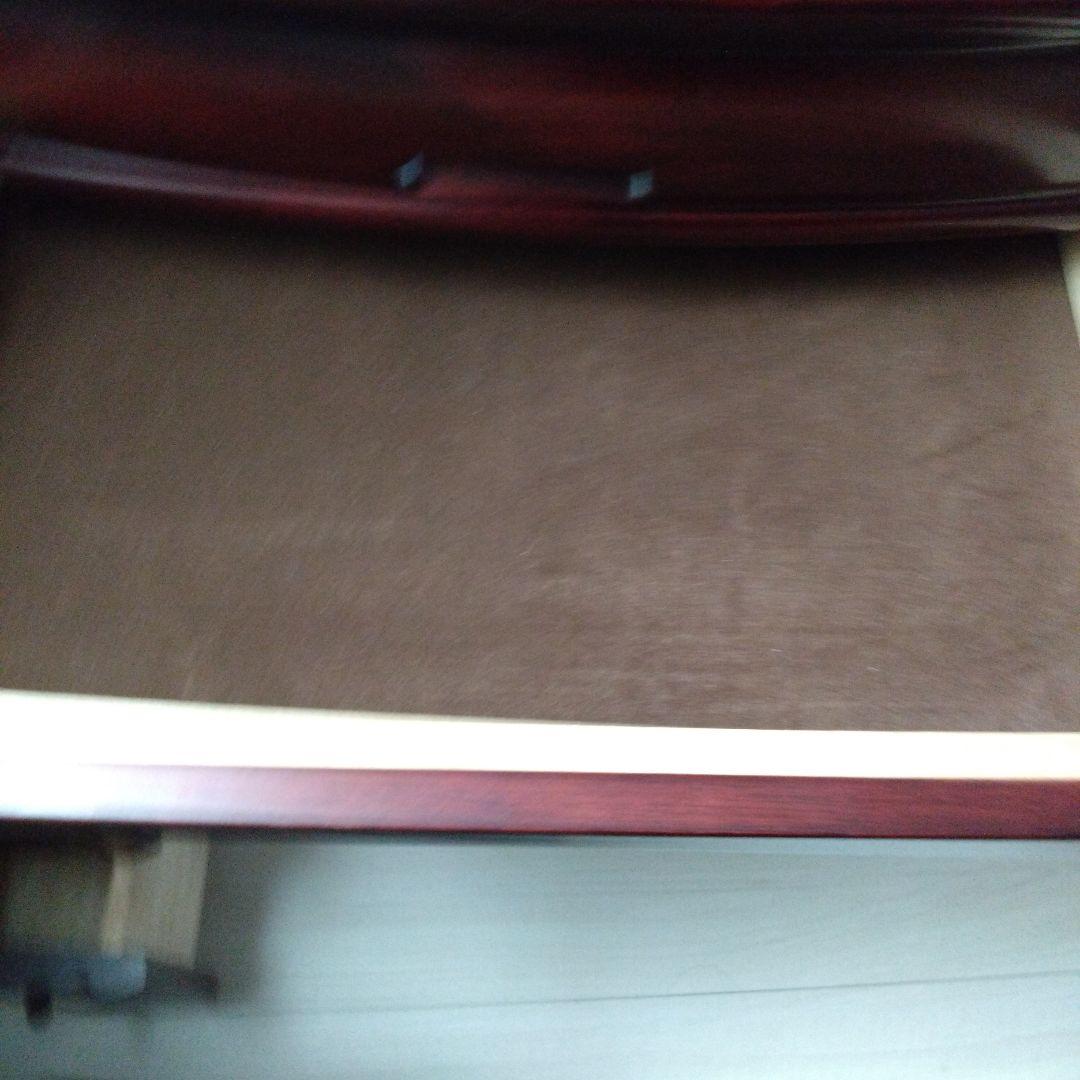 超美　三面鏡　花彫刻　バーガンディ　ドレッサー　鏡　便利引出し多い