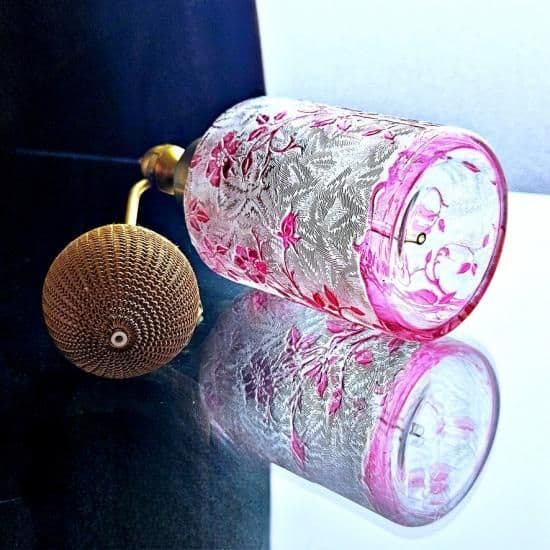 花のオールドバカラ エグランチエの香水瓶【1916年カタログ】ピンク
