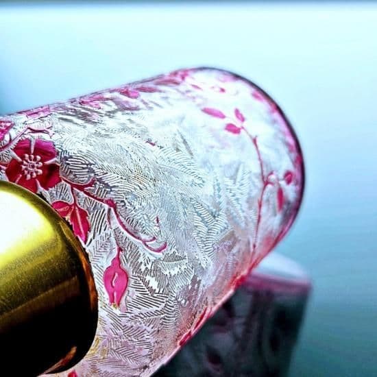 花のオールドバカラ エグランチエの香水瓶【1916年カタログ】ピンク