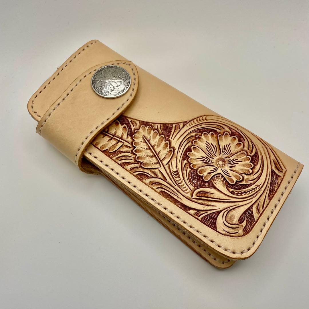 レザーロングウォレット《シェリダンスタイルカービング》