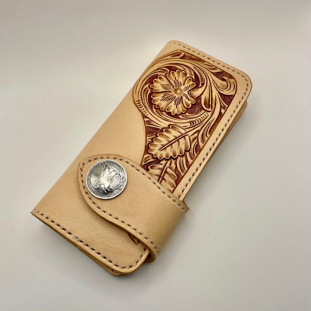 レザーロングウォレット《シェリダンスタイルカービング》